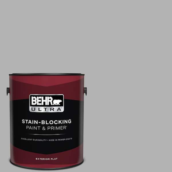 BEHR ULTRA 1 gal. #770E-3 Pewter Mug Flat Exterior Paint & Primer