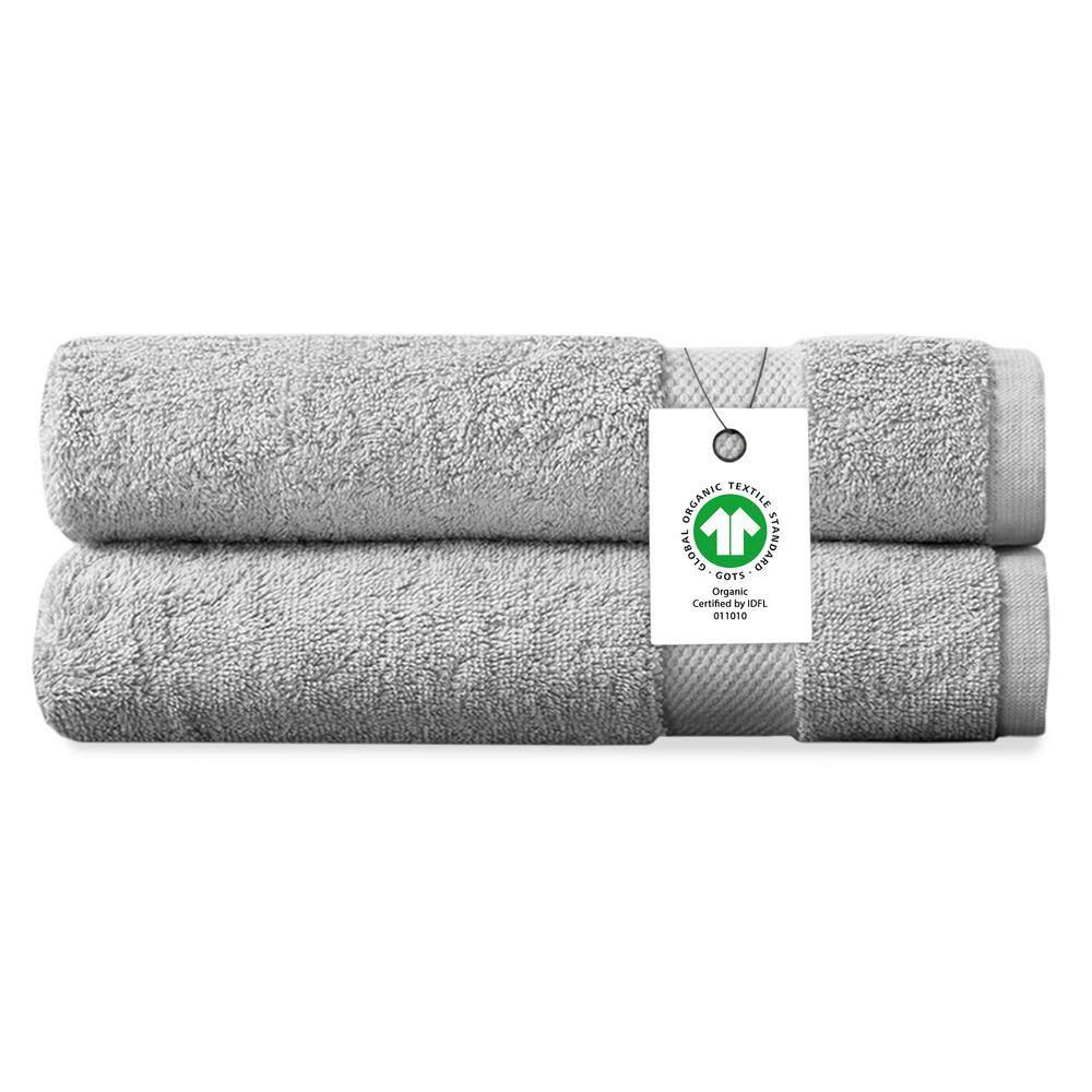 Light Grey Solid 100% Organic Cotton Luxuriously Plush Hand Towels (Set of 2) price history on PriceWatchPro