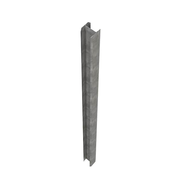Barrette Outdoor Living Linden 5 in. x 5 in. x 9 ft. Silver Metal Fence Post Insert
