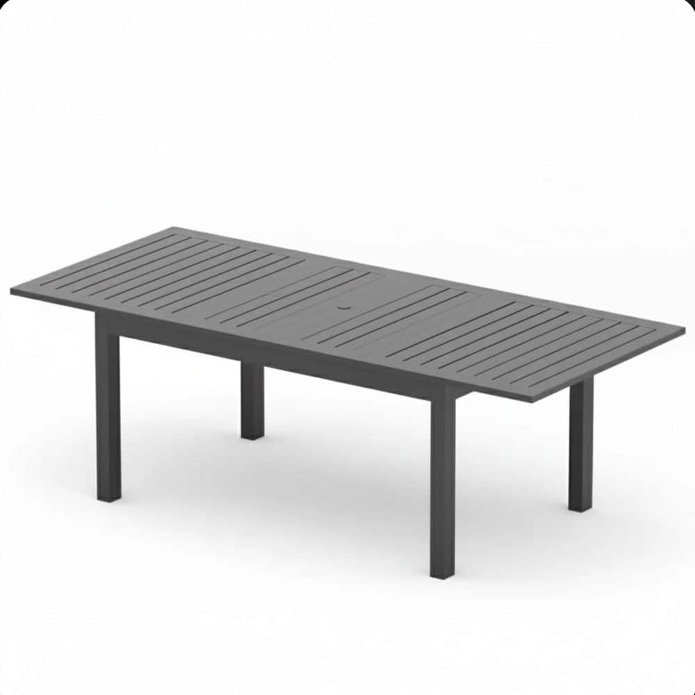 Outdoor Gray Extendable Aluminum Dining Table BFDATENUM907 - The