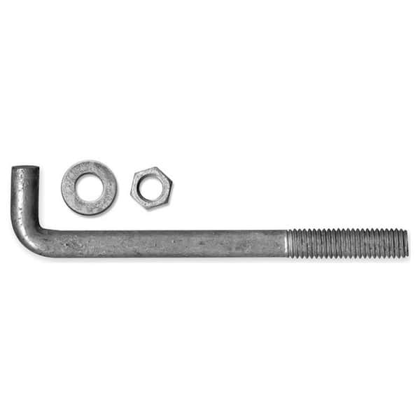Acorn International 5/8 in. x 10 in. Galvanized Anchor Bolt with Nuts and Washers (25-Pack)