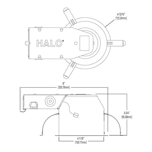 H245 4 in. Aluminum LED Recessed Light Housing for Remodel Shallow Ceiling, Insulation Contact, Air-Tite, Ultra-Shallow