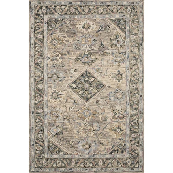LOLOI II Beatty Sky/Multi 2 ft. 3 in. x 3 ft. 9 in. Traditional 100% Wool Area Rug