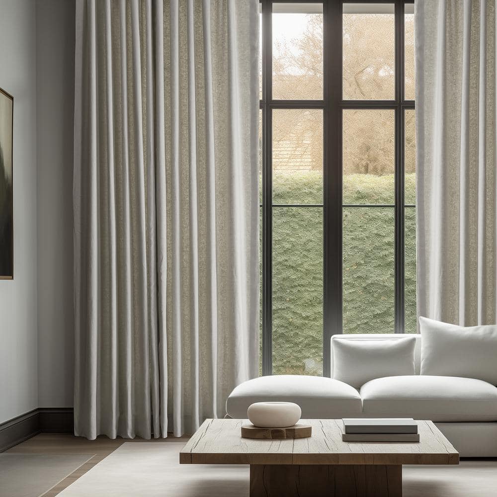 Fresh Khaki 96" Linen Room Darkening Curtain Panel