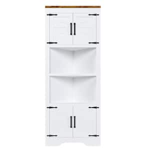 26 in. W x 13 in. D x 66 in. H White Cabinet Stand Corner Triangle Storage Cabinet with Adjustable Shelves and 2 Doors