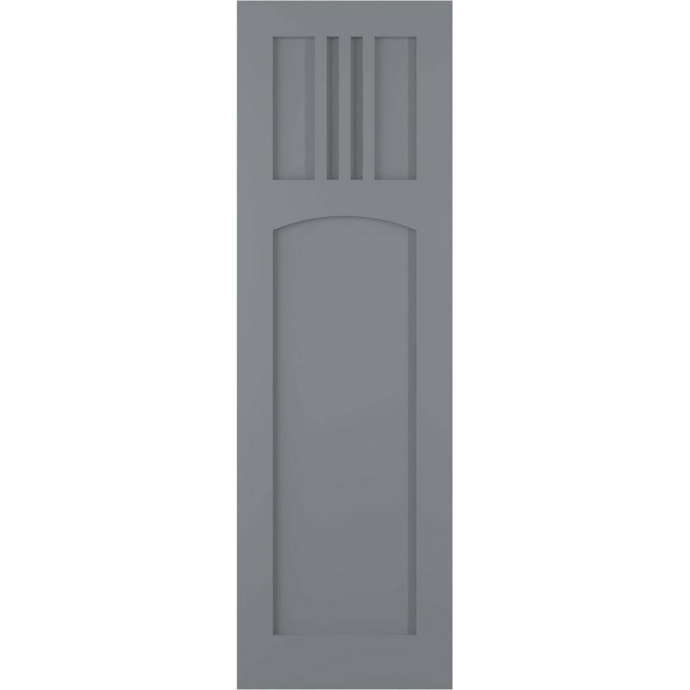 15 in. x 40 in. PVC True Fit San Miguel Mission Style Fixed Mount Flat Panel Shutters Pair in Ocean Swell price history on PriceWatchPro