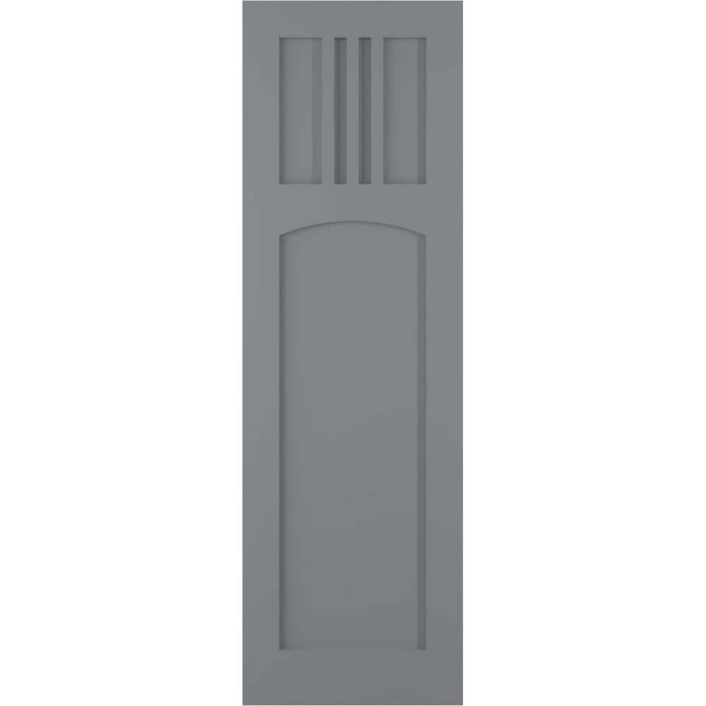 18 in. x 55 in. PVC True Fit San Miguel Mission Style Fixed Mount Flat Panel Shutters Pair in Ocean Swell price history on PriceWatchPro