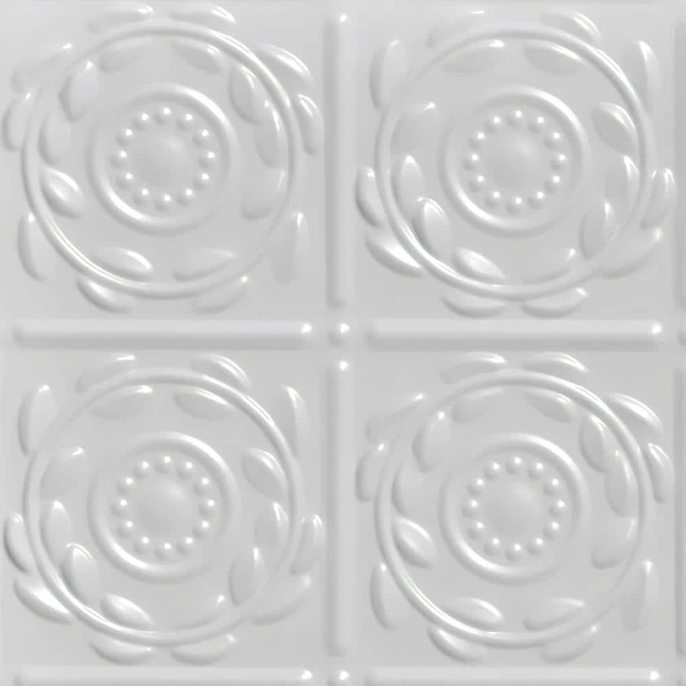 Take Home Sample - Crowning Glory White 1 ft. x 1 ft. Decorative Tin Style Nail Up Ceiling Tile (1 sq. ft./case) price history on PriceWatchPro