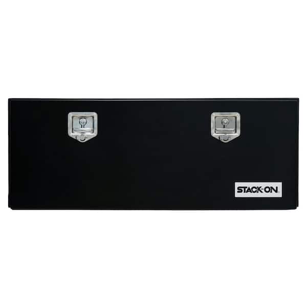 STACK-ON 48 in. Matte Black Steel Underbody Truck Box With Soft Open Gas Struts
