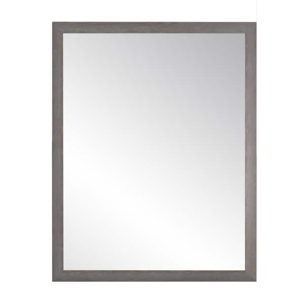 BrandtWorks 29 in. W x 32.5 in. H Rectangle Framed Charcoal Gray Mirror ...