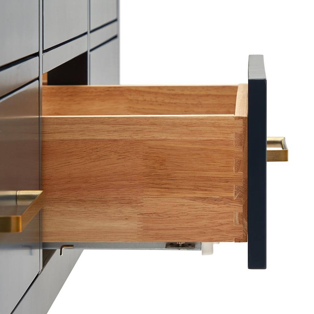Midnight Blue 54'' Single Wall-Mount Vanity with Gold Handles