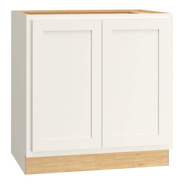 QuickShip Cottage 33 in. W x 24 in. D x 34.5 in. H Assembled Plywood Base Kitchen Cabinet in White Partial Overlay
