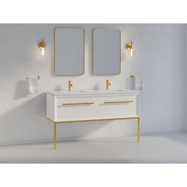 KOHLER Enivo 61 in. W x 22.4 in. D x 17 in. H Bathroom Vanity Cabinet without Top in White