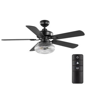 52 in. Rimgate Indoor Matte Black LED Ceiling Fan with Remote Control