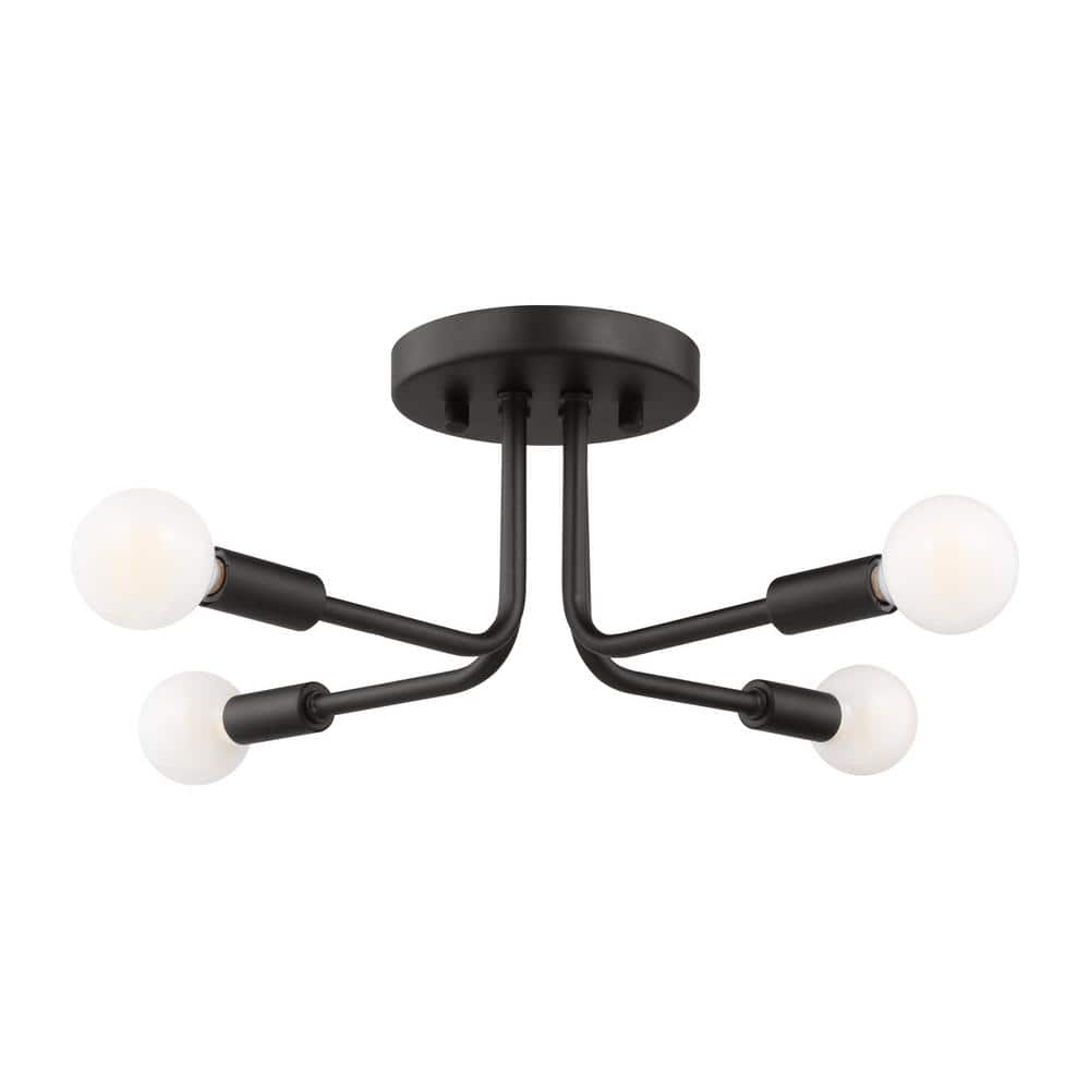 Midnight Black Globe Radiance 4-Light LED Flush Mount