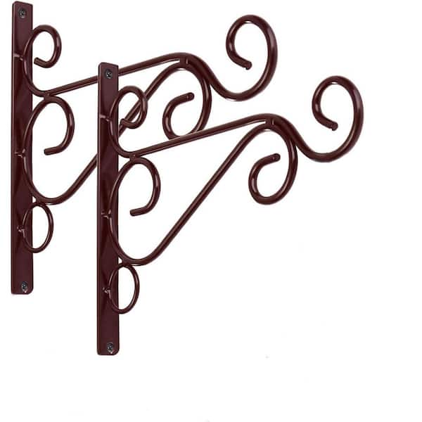 2-Pieces Iron Hanging Plant Bracket Decorative Wall Hanger Hooks