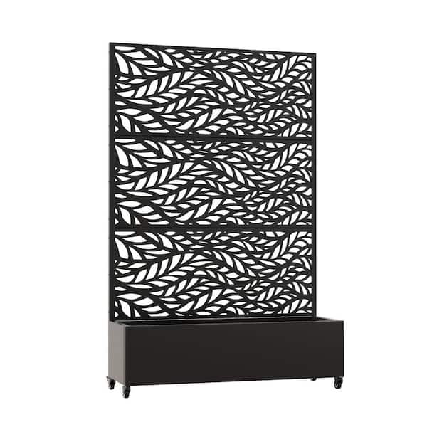 6 ft. H x 4 ft. W Metal Planter Box with Trellis Black