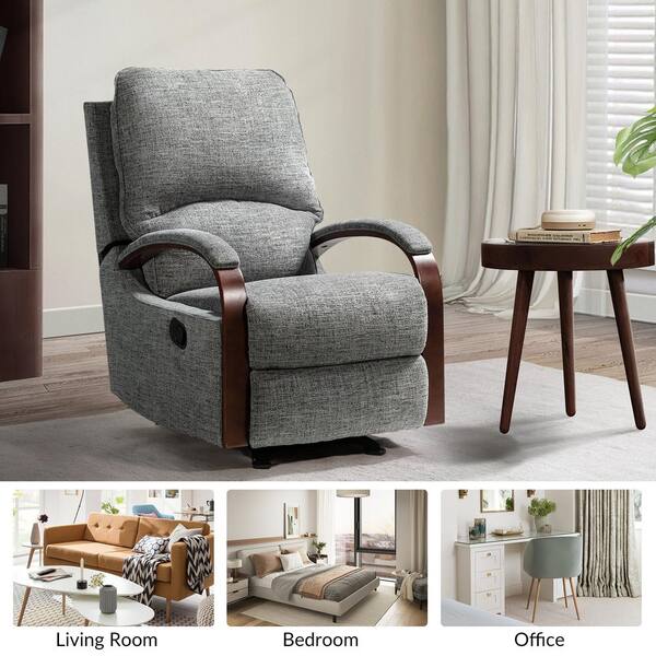 JAYDEN CREATION Deccan Grey Manual Nursery Chair Rocking Recliner for Living Room Set of 2 HRCHL0244 GREY S2 The Home Depot