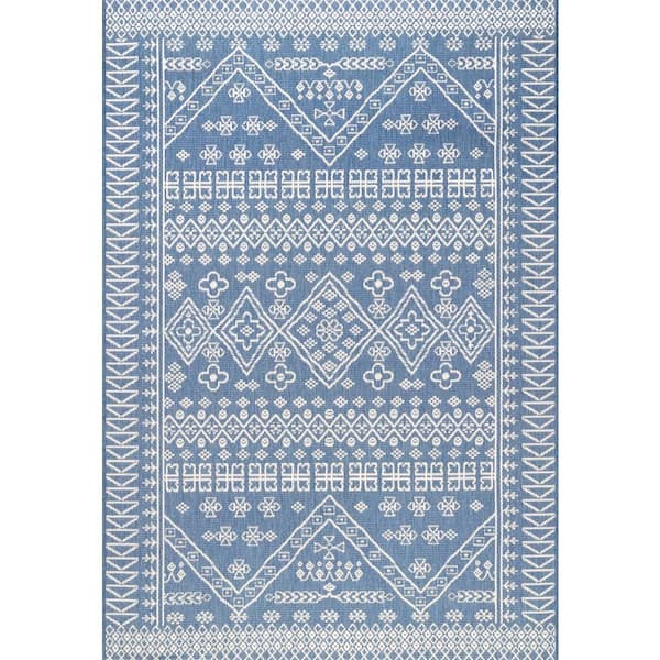 nuLOOM Kandace Blue Doormat 2 ft. x 3 ft.  Indoor/Outdoor Patio Area Rug