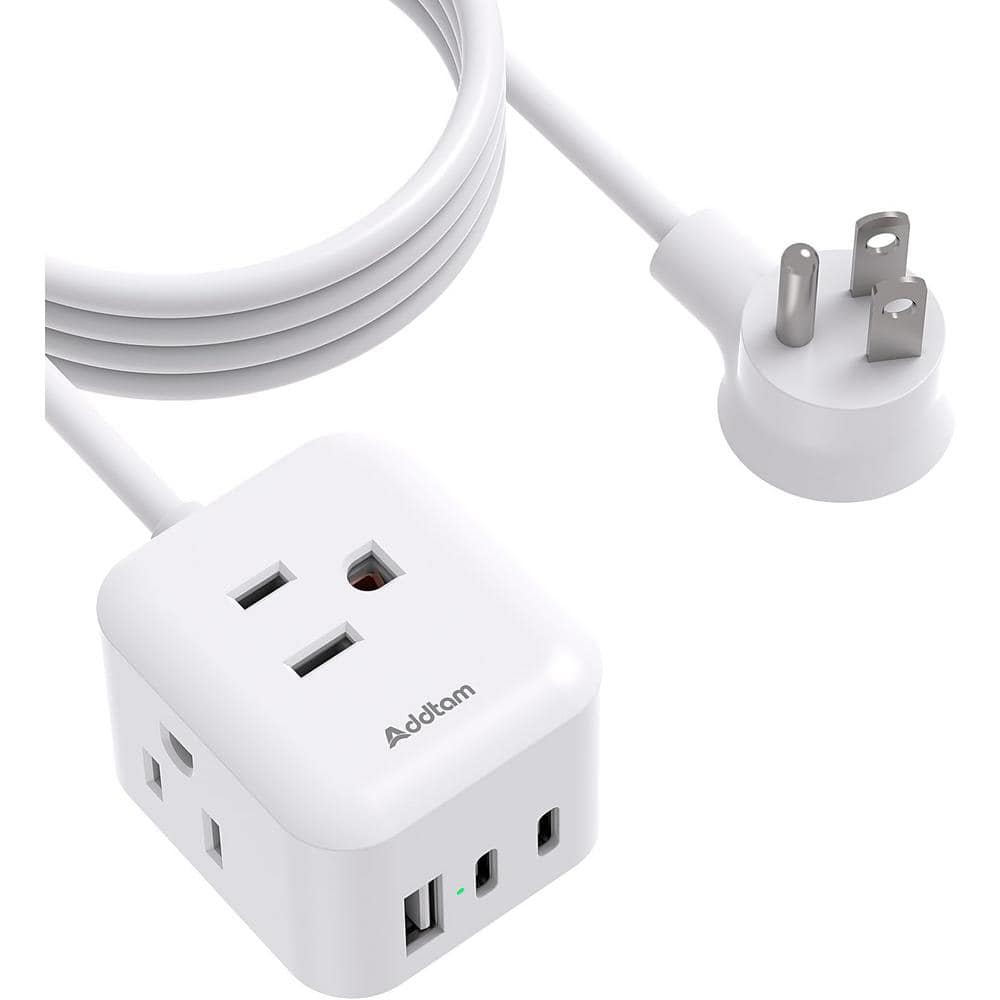 Lukyamzn 5 ft. Small Power Strip with 3 Outlets and 3 USB Ports (2 USB ...