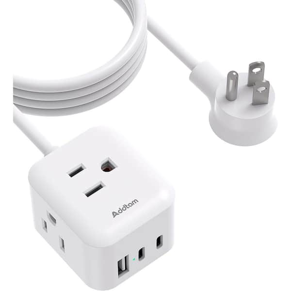Lukyamzn 5 ft. Small Power Strip with 3 Outlets and 3 USB Ports (2 USB C) for Cruise Ship Travel Home Office, ETL Listed