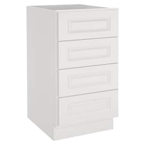 18 in. Wx24 in. Dx34.5 in. H in Raised Panel Dove Plywood Ready to Assemble Drawer Base Kitchen Cabinet with 4 Drawers