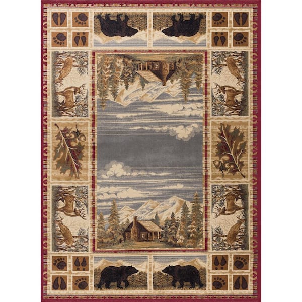Tayse Rugs Nature Lodge Red 9 ft. x 12 ft. Indoor Area Rug