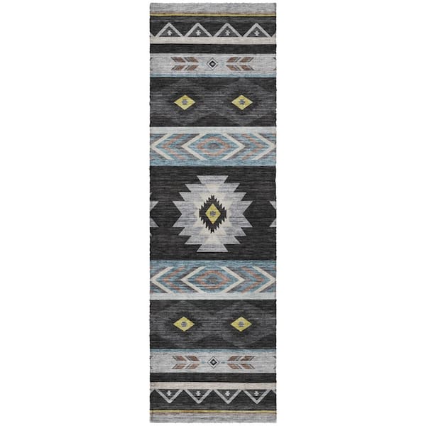 Dream Shag Premium Machine Washable Abstract ADS178 Midnight 2 ft. x 7 ft. Runner Rug