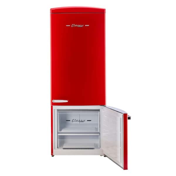 UNIQUE Classic Retro 28 in. 16.7 cu. ft. Frost Free Bottom Freezer