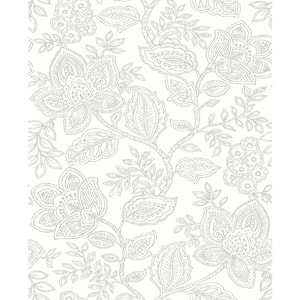 Larkin Grey Floral Paper Strippable Roll (Covers 56.4 sq. ft.)