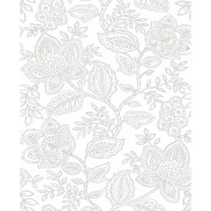 Larkin Grey Floral Grey Wallpaper Sample