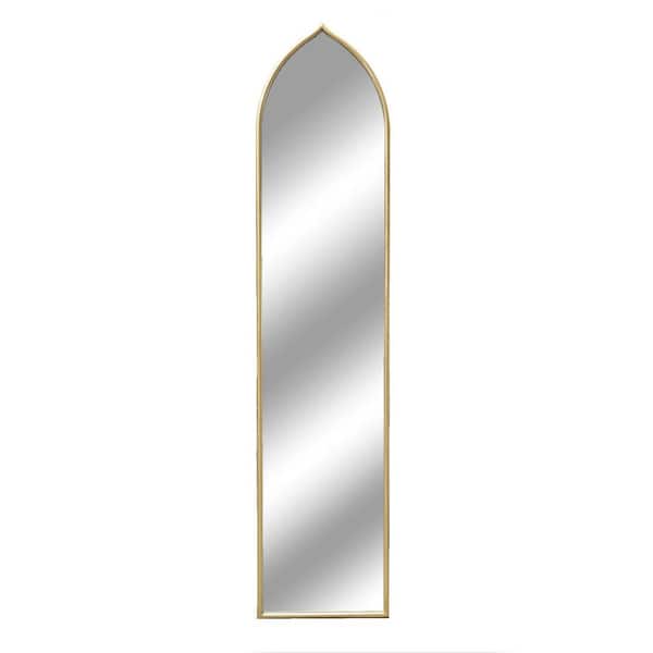 Gold 15.9 in. W x 70.8 in. H Farmhouse Arch Metal Framed Wall Mirror