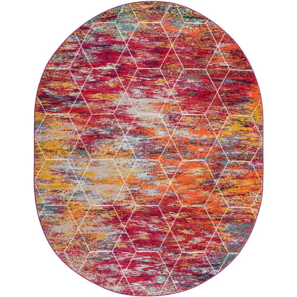 Trellis Frieze Geometric Multi 7 ft. 10 in. x 10 ft. Area Rug price history on PriceWatchPro