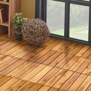 1 ft. x 1 ft. Acacia Wood Deck Tile in Brown (27-Piece Per Box)