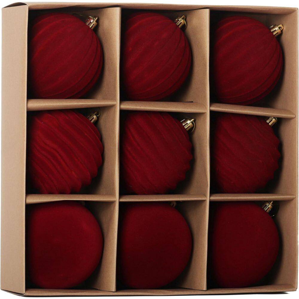 9  pack 3.94 in. Red Flocked Velvet Christmas Balls price history on PriceWatchPro