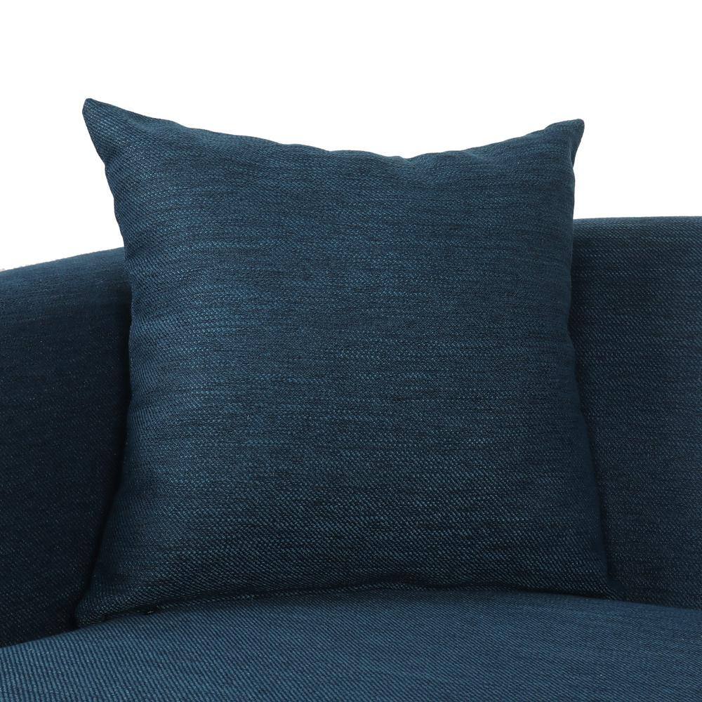Navy Blue Tufted Polyester Lawson Sofa with Wood Frame