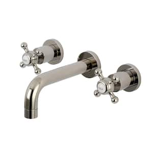 Metropolitan 2-Handle Wall-Mount Bathroom Faucets in Polished Nickel