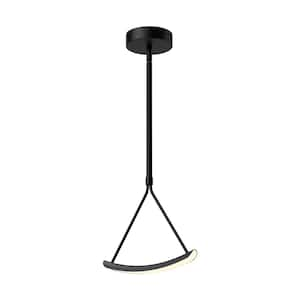 Mobil 11 in. 1 Light 11-Watt Black Integrated LED Pendant Light