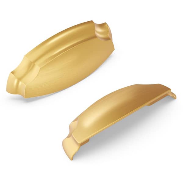 HICKORY HARDWARE Veranda Collection 3 in. (76 mm) and 3-3/4 in. (96 mm) Center-to-Center Brushed Golden Brass Drawer Pull (10-Pack)
