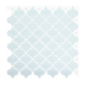 10 in. x 10 in. x 0.04 in. Light Blue Peel and Stick Vinyl Wall Tile Backsplash, Decorative Wall Tile (10-Pack)