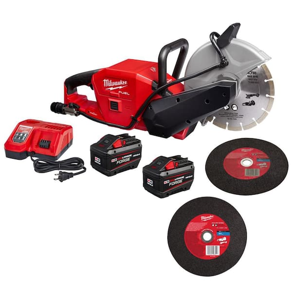 M18 FUEL ONE-KEY 18V Lithium-Ion Brushless Cordless 9 in. Cut Off Saw Kit W/(2) 12. 0Ah Batteries & Rapid Charger
