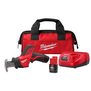 M12 12-Volt Lithium-Ion HACKZALL Cordless Reciprocating Saw Kit with One 1.5Ah Batteries, Charger and Tool Bag