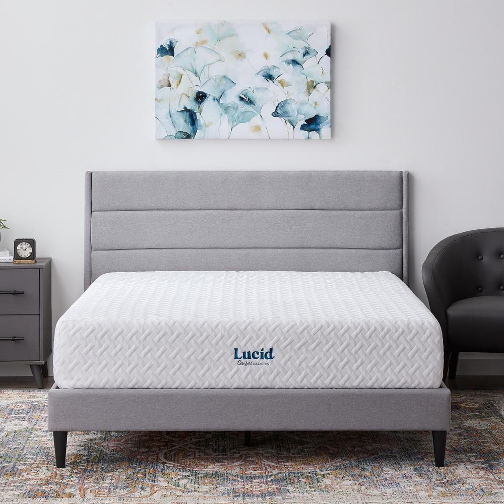 Lucid Comfort Collection SureCool 12in. Firm Gel Memory Foam Tight Top Twin Mattress, White -  LUCC12TT45MF