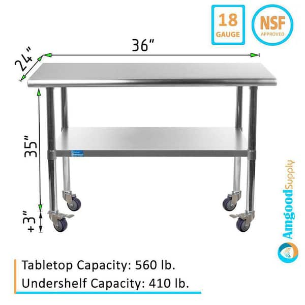 Little Giant MT1-2436-36 Fixed Work Table, Steel, 36 W, 24 D