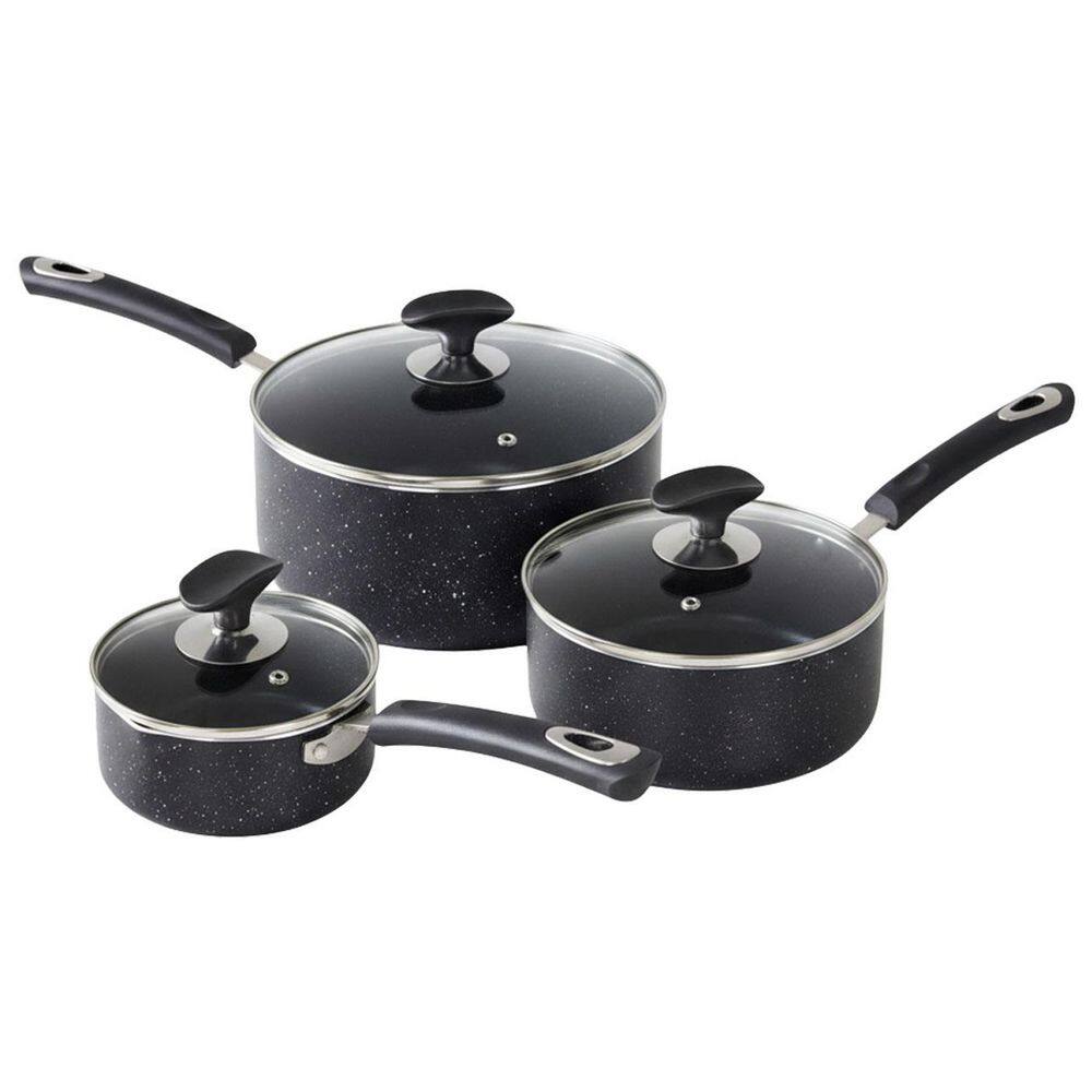 Nonstick Aluminum Saucepan Set 1Qt 2Qt 3Qt with Glass Lid and Heat Resistant Handle Gray for Home Kitchen 3-Piece price history on PriceWatchPro