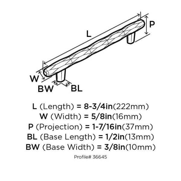 Satin Nickel 6-5/16" Modern Bar Cabinet Pull