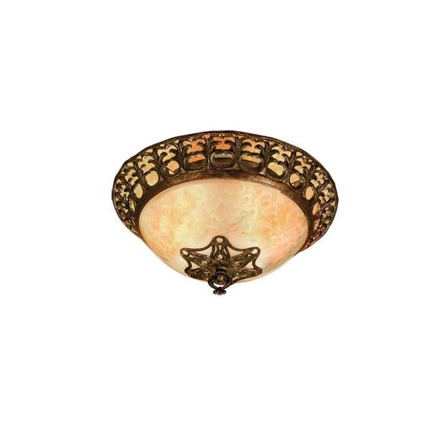 Eurofase Laurance Collection 3-Light Flush Mount Antique Gold Light-DISCONTINUED
