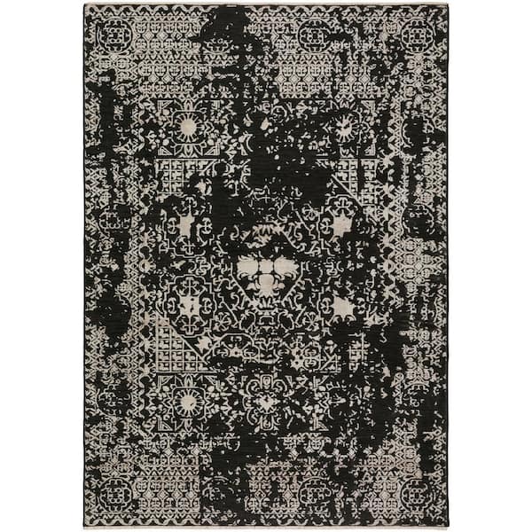 Nelson Black 5 ft. 3 in. x 7 ft. 8 in. Vintage Area Rug