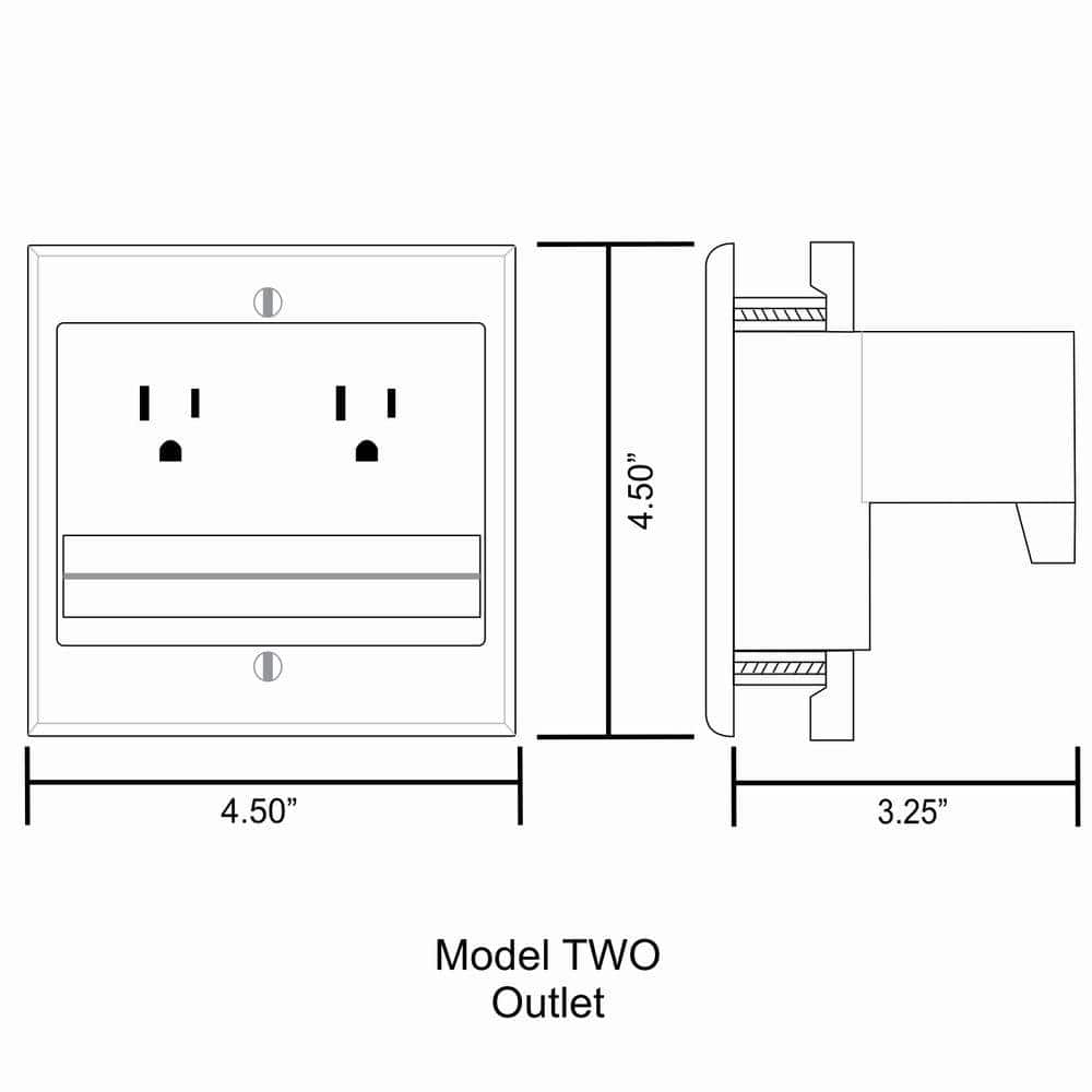White Plastic 2-Gang In-Wall Cable Management System