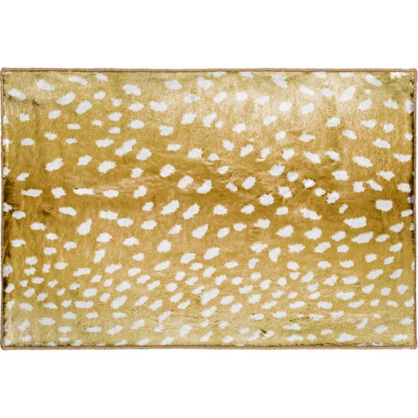 2 X 3 Gold Animal Print Runner Rug